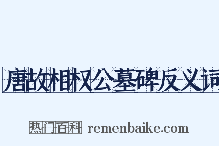 唐故相权公墓碑反义词是什么意思的图片